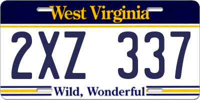 WV license plate 2XZ337