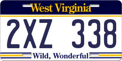 WV license plate 2XZ338
