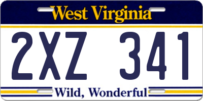 WV license plate 2XZ341