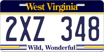 WV license plate 2XZ348