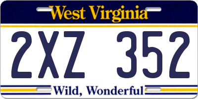 WV license plate 2XZ352