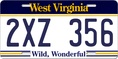 WV license plate 2XZ356