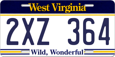 WV license plate 2XZ364