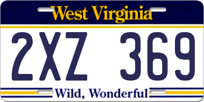 WV license plate 2XZ369