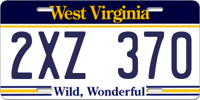 WV license plate 2XZ370