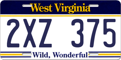 WV license plate 2XZ375