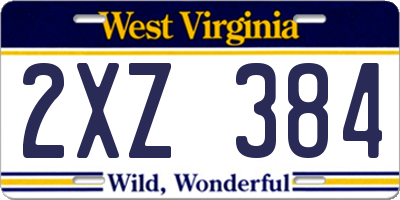WV license plate 2XZ384