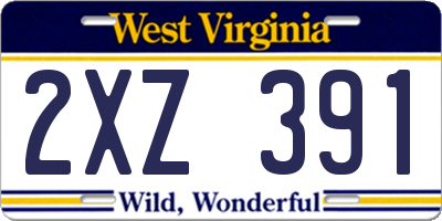 WV license plate 2XZ391
