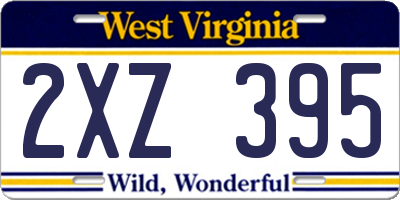 WV license plate 2XZ395