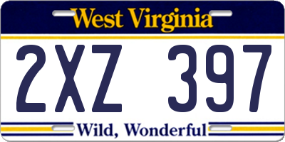 WV license plate 2XZ397