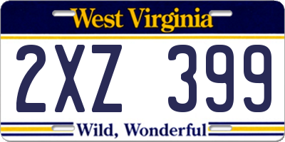 WV license plate 2XZ399