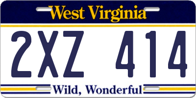WV license plate 2XZ414