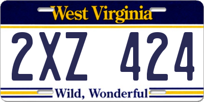WV license plate 2XZ424