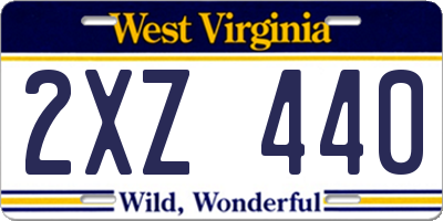 WV license plate 2XZ440