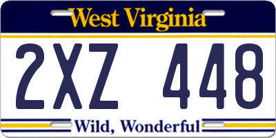 WV license plate 2XZ448