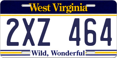 WV license plate 2XZ464