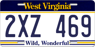 WV license plate 2XZ469