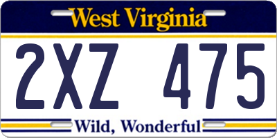 WV license plate 2XZ475