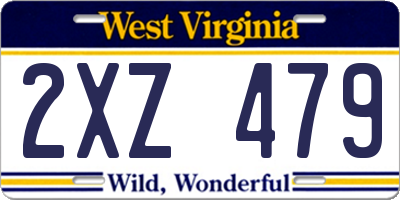 WV license plate 2XZ479