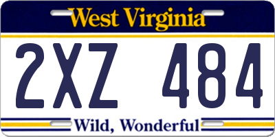 WV license plate 2XZ484