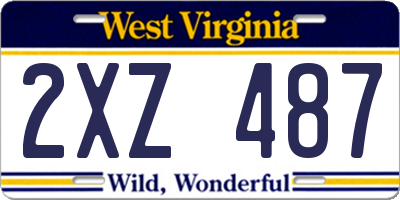 WV license plate 2XZ487
