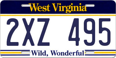 WV license plate 2XZ495
