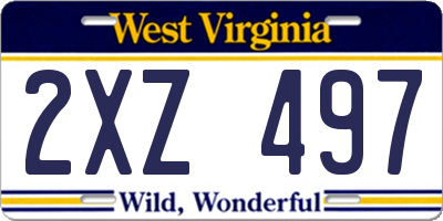 WV license plate 2XZ497