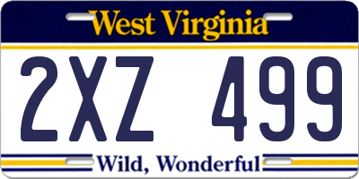 WV license plate 2XZ499