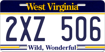 WV license plate 2XZ506