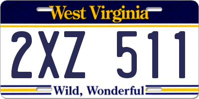 WV license plate 2XZ511