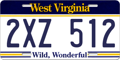 WV license plate 2XZ512