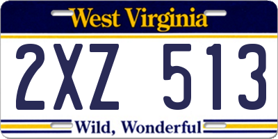 WV license plate 2XZ513
