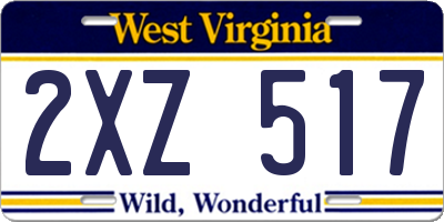 WV license plate 2XZ517