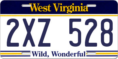 WV license plate 2XZ528