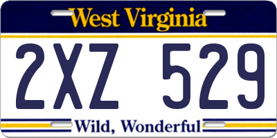 WV license plate 2XZ529