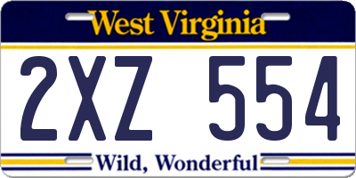 WV license plate 2XZ554