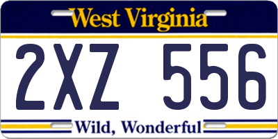 WV license plate 2XZ556