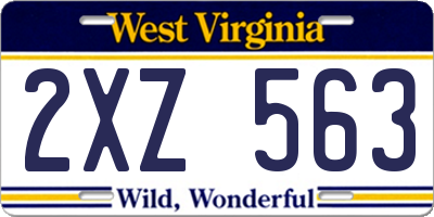 WV license plate 2XZ563