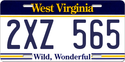 WV license plate 2XZ565