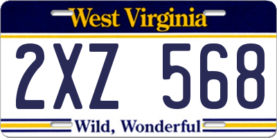 WV license plate 2XZ568