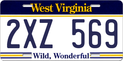 WV license plate 2XZ569