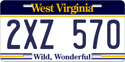 WV license plate 2XZ570