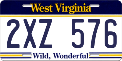 WV license plate 2XZ576