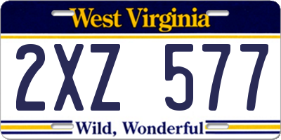 WV license plate 2XZ577
