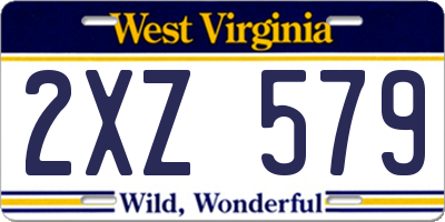 WV license plate 2XZ579
