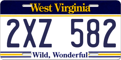 WV license plate 2XZ582