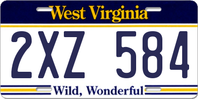 WV license plate 2XZ584