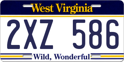 WV license plate 2XZ586
