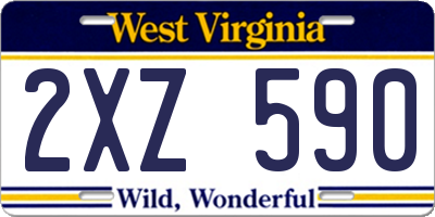 WV license plate 2XZ590