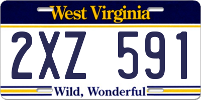 WV license plate 2XZ591